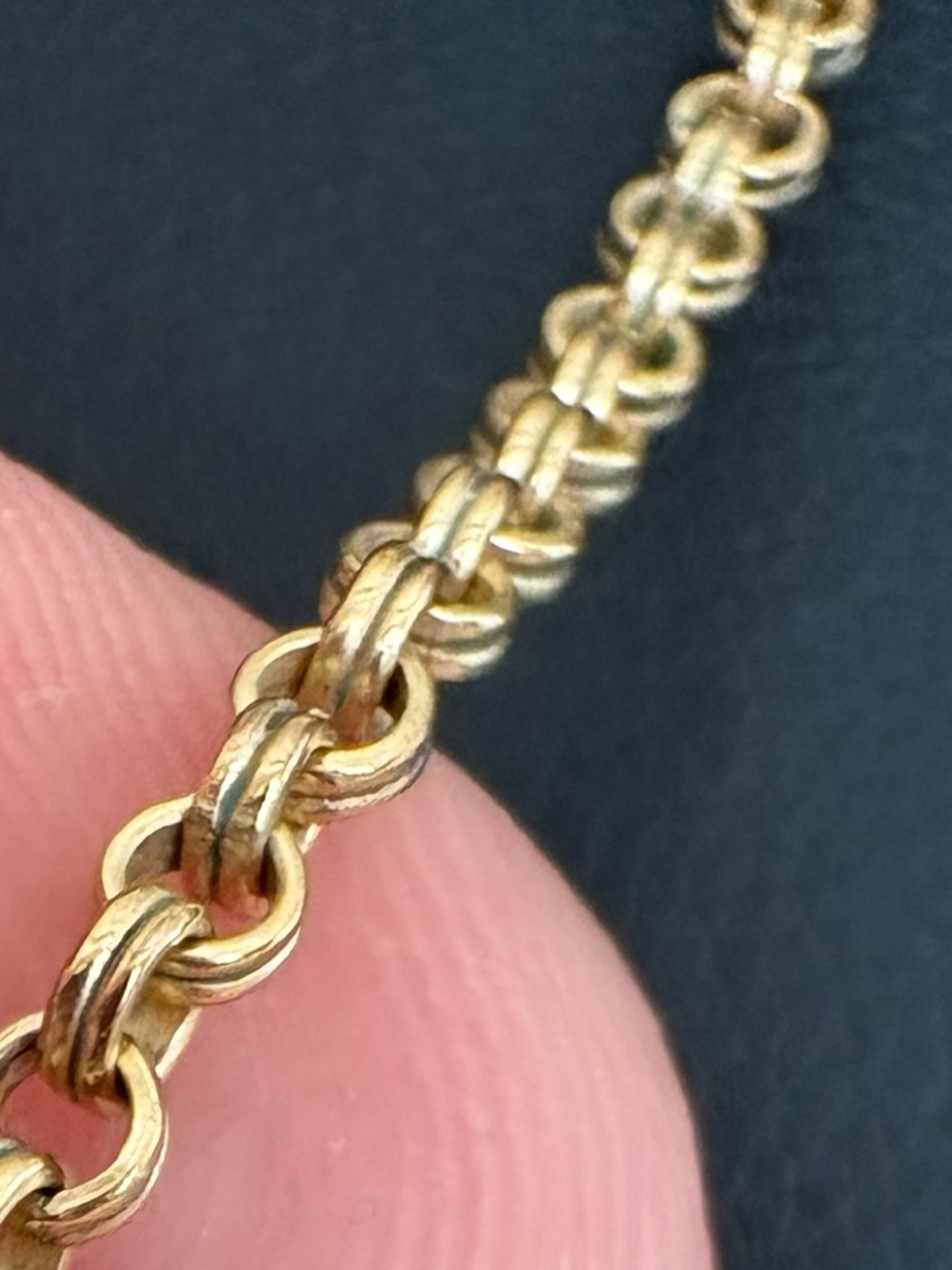 Vintage 1/20 12KGF yellow gold Rollo cable chain link necklace 18" long - Picture 10 of 11